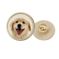 thumbnail image 1 of Broche de Oro Metálico Circular Unbranded Perro Lengua Orejas Peludas, 1 of 3