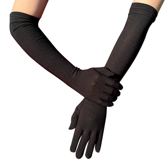 Long Elbow Gloves 18 inch Stretchy 1920s Opera Gloves Evening Party Dance for Women Black