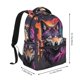 thumbnail image 2 of Fotbe Colorful Wolf Head A Mochila Casual con Estampado para Escuela, Viajes y Actividades al Aire Libre - Duradera, Ligera y Cómoda, 2 of 5