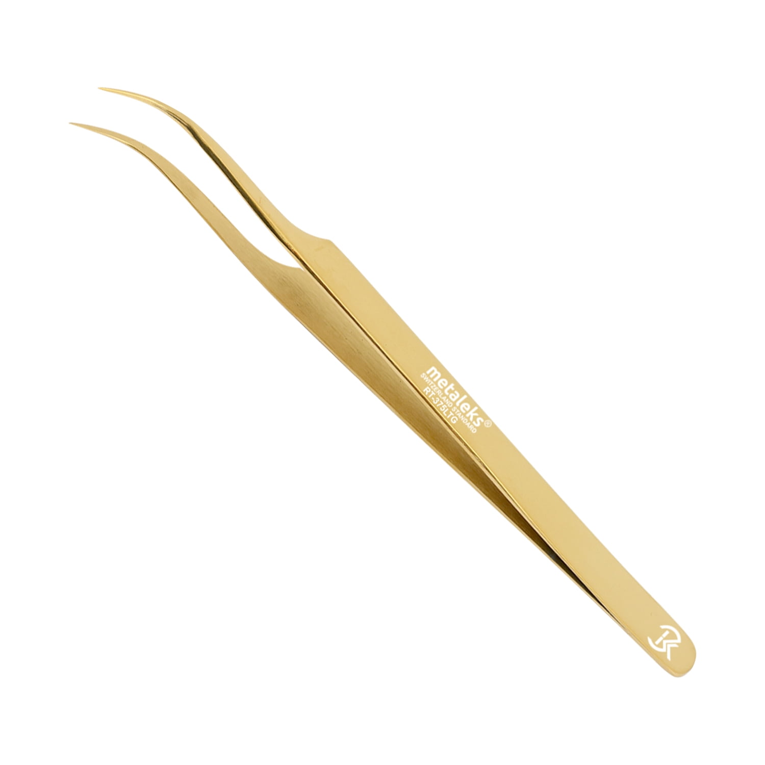 14CM Eyelash Extension Tweezers In Japanese Stainless Steel  Golden Titanium Coated With Magnetic Kit
