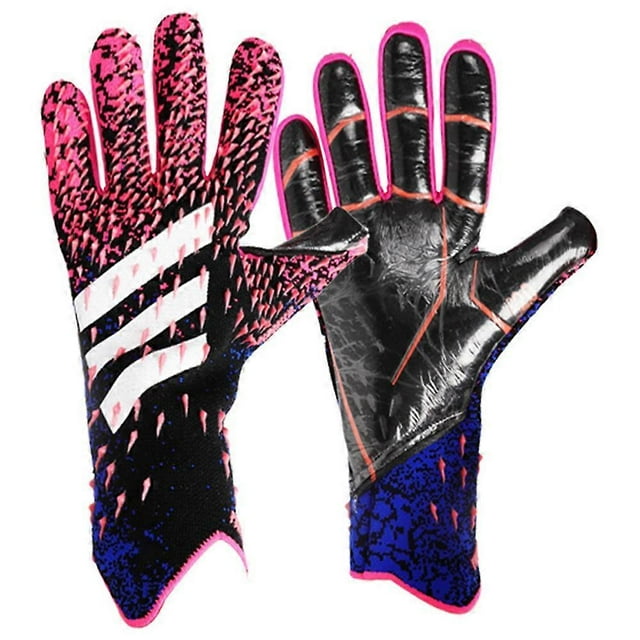1 Paire de Gants de Gardien Professionnels Motif à Rayures Respirants Mitaines de Sport en Maille 3D Rouges Taille 6