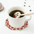 thumbnail image 5 of Lsque Cute Strawberry Pattern 4" Drink Coasters Set of 4, PVC Leather Absorbent Coasters, Table Coaster Set Decorative Coffee Cup Coasters Housewarming Gift -Octagon, 5 of 6