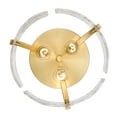 thumbnail image 3 of Golden Lighting Aenon 3-Light Hammered Water Glass Metal Flush Mount in Bronze, 3 of 4
