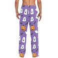 thumbnail image 4 of FORMRS Mens Pajama Pants with Pockets Sleepwear Lounge Bottoms Sizes S-2XL, Halloween Ghosts Purple, 4 of 7