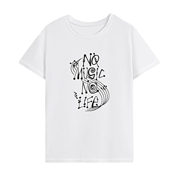Camiseta de mujer Trajes de verano Camiseta de cuello redondo informal de ajuste regular para viajar