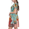 thumbnail image 2 of Balery Floating Colorful Cereal Vestidos sueltos de manga corta para mujer, vestidos de verano 2025, vestidos casuales de corte A con vuelo., 2 of 6