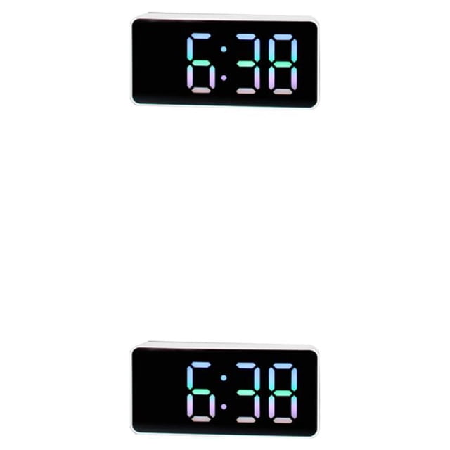 Reloj despertador digital LED Indicador de temperatura Injueey Concha blanca/colorida 2Conjunto