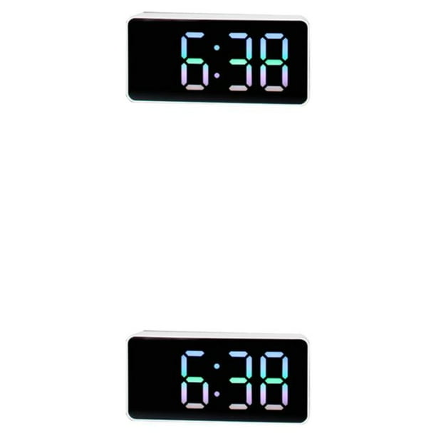 Reloj despertador digital LED Moyic Indicador de temperatura estilo simple Concha blanca/colorida 2Conjunto