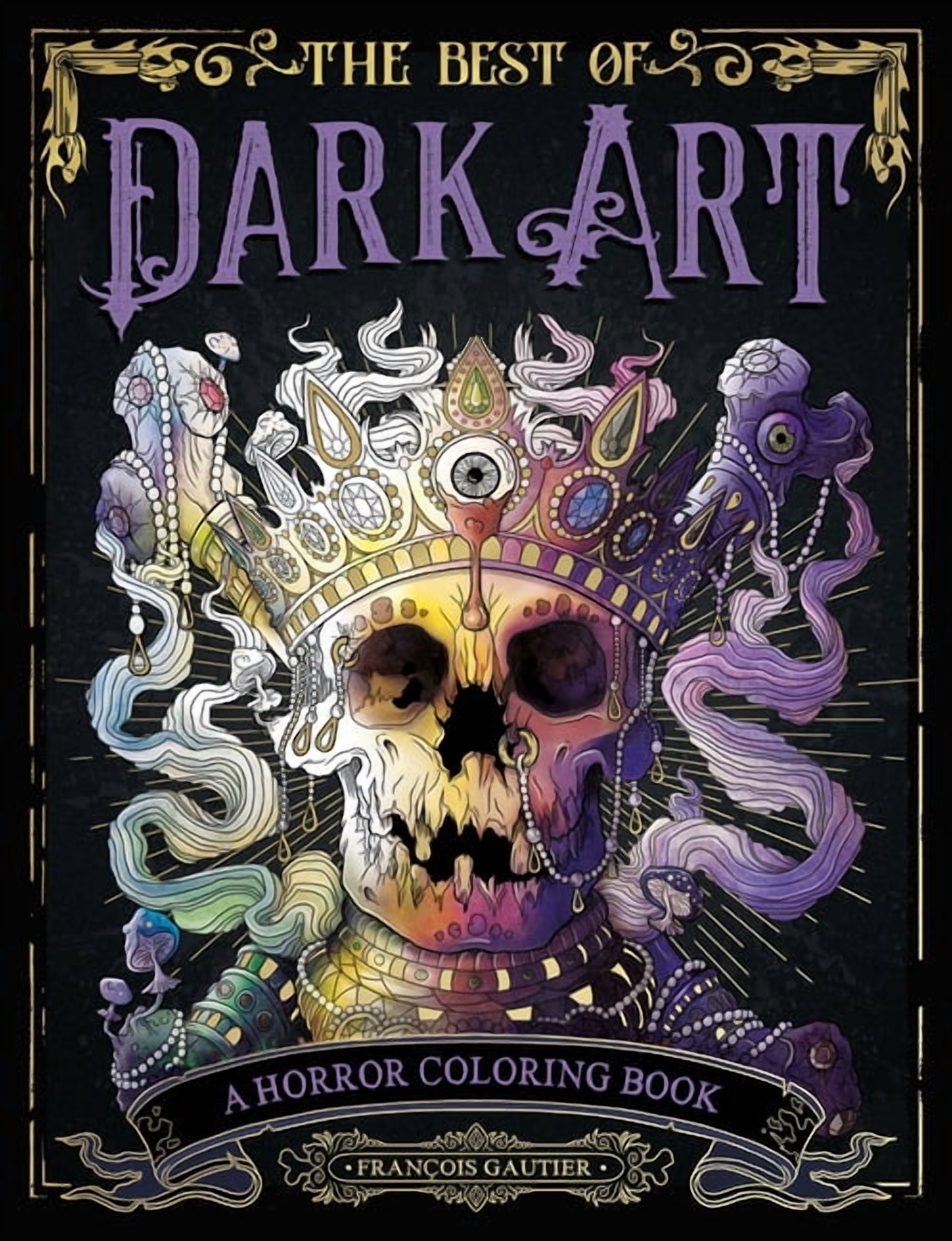 Dark Art Nightmare: A Horror Coloring Book, 96 pages (Paperback