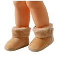 thumbnail image 6 of Quealent Toddler Winter Snow Boots for Girls Boys Comfy Warm Faux Furry Lined Kids Ankle Boots Slip On Fuzzy Short Boot Khaki for Size 4.5, 6 of 9