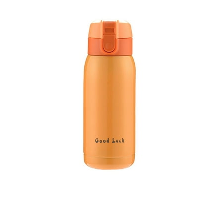 

Vacuum Flask Bottle Stainless Steel Insulated Cup Travel Outdoor Water Bottles Cups with Press Lid for Home Office Drinkware Orange 360ml