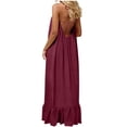 thumbnail image 7 of Xdegoge Halter Neck Dress for Women Loose Fit Sleeveless Flowy Maxi Dresses Ruffle Hem Casual Dresses Solid Color Summer Beach Vacation, 7 of 7