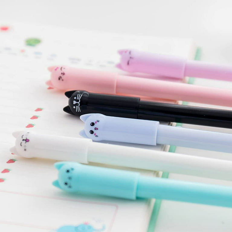 Cute Cat Pens Girls Gel Pens Black Ball Point Pens for School Office  Supplies Students Gift 12 pcs 