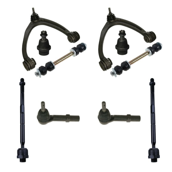 10 Pc Suspension Front Kit Inner & Outer Tie Rod Ends / Upper Control Arms & Ball Joint Assembly / Lower Ball Joints / Sway Bar Links Fits select: 2007-2013 CHEVROLET SILVERADO
