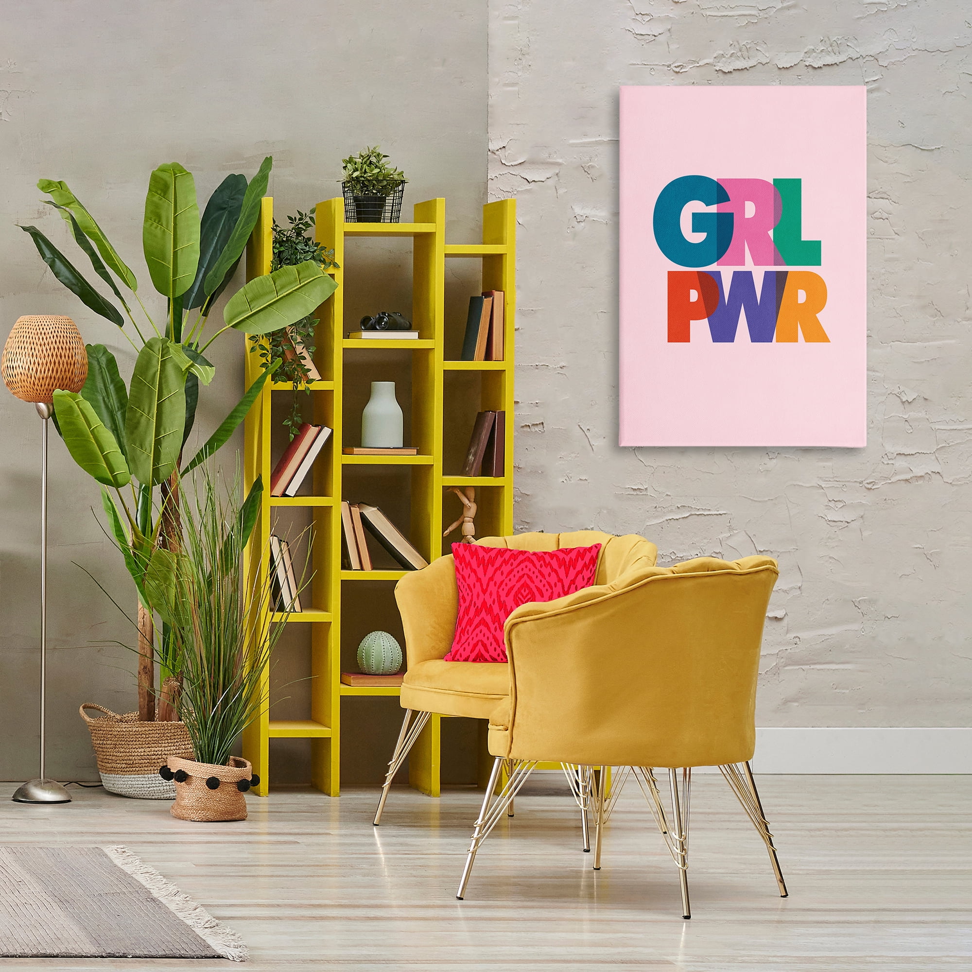 Stupell Industries Girl Power Pastel Text Text & Numbers Painting Wrapped Canvas Art Print Wall Art, 24 x 36