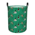 thumbnail image 1 of Balery Duck Mallard Flying Pose Cesta de ropa redonda con asas, impermeable, independiente, para ropa, juguetes, dormitorio y familia-Small, 1 of 6