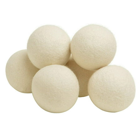 EFUTONPRO Wool Dryer Balls - Pack of 6 - Natural Fabric Softener, Reusable, Reduce Wrinkles, Saves Drying Time. XL Premium Reusable Natural Fabric (Best Time To Add Fabric Softener)