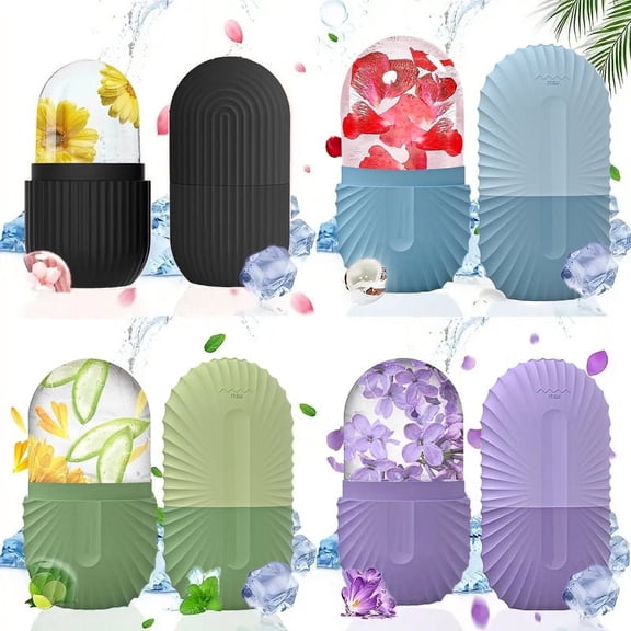 4pc shell pattern ice cube mold, foam beauty compression ice tray, facial massage compression ice tray, relieve skin pain