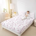 thumbnail image 4 of Feelyou Funny Pug Dog Bed Sheets for Kids, Kawaii Dalmatian Animal King Sheets, Cute Flower Floral Sheet Set, Luxury Bedroom Decor, 4 Pieces, 4 of 7