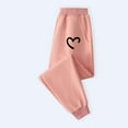 thumbnail image 2 of Odeerbi 2-13 Years Teen Girls Cotton Sweatpants Love Print Workout Athletic Sports Jogger Pants Comfortable Elastic Waist Casual Loose Joggers, 2 of 4