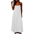 thumbnail image 5 of Women Summer Dresses Ndbuld Ladies' Casual And Fashionable Solid Color Sleeveless Camisole Dress White M, 5 of 6