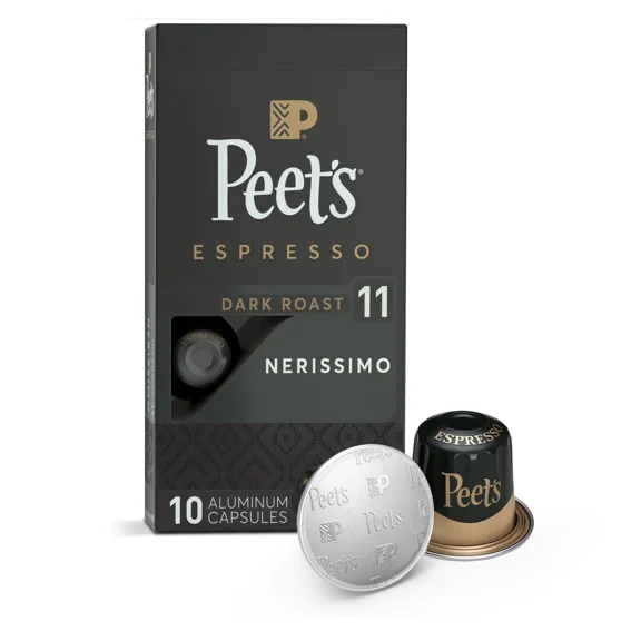 Premium Dark Roast Intensity 11 Espresso Coffee Pods, 10 Count