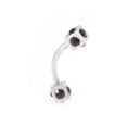 thumbnail image 6 of Eyebrow Piercing Jewelry Curved Barbell with Multiple Cz Gems Square Design, 6 of 8