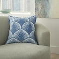 thumbnail image 4 of Nourison Life Styles Velvet Scallops Blue Decorative Throw Pillow , 18"X18", 4 of 5