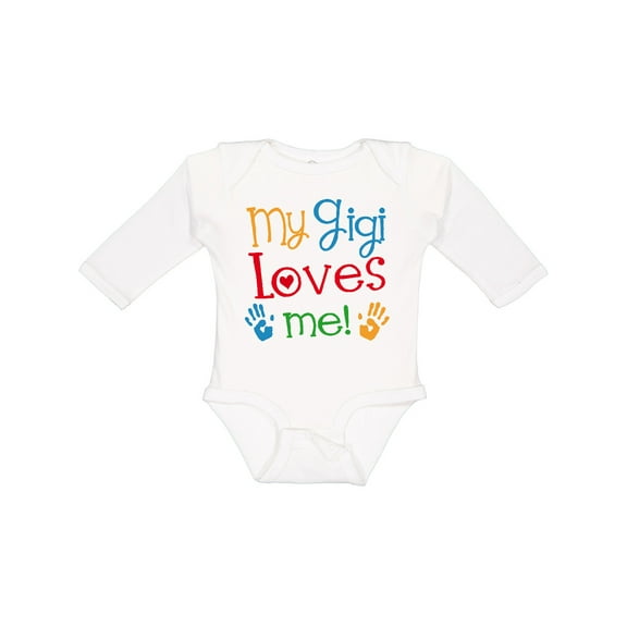 Inktastic My Gigi Loves Me Grandchild Boys or Girls Long Sleeve Baby Bodysuit
