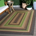thumbnail image 3 of SAFAVIEH Braided Marco Bordered Machine Washable Reversible Area Rug, Brown/Green, 3' x 5', 3 of 20