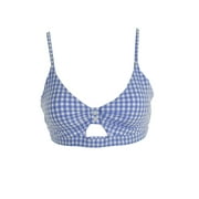 Nanette Lepore Blue White Gingham Enchatress Bikini Top M