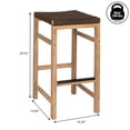 thumbnail image 4 of Jonathan Y Armand Modern Coastal Backless Acacia Wood Outdoor Bar Stool with Woven Rope, 4 of 7