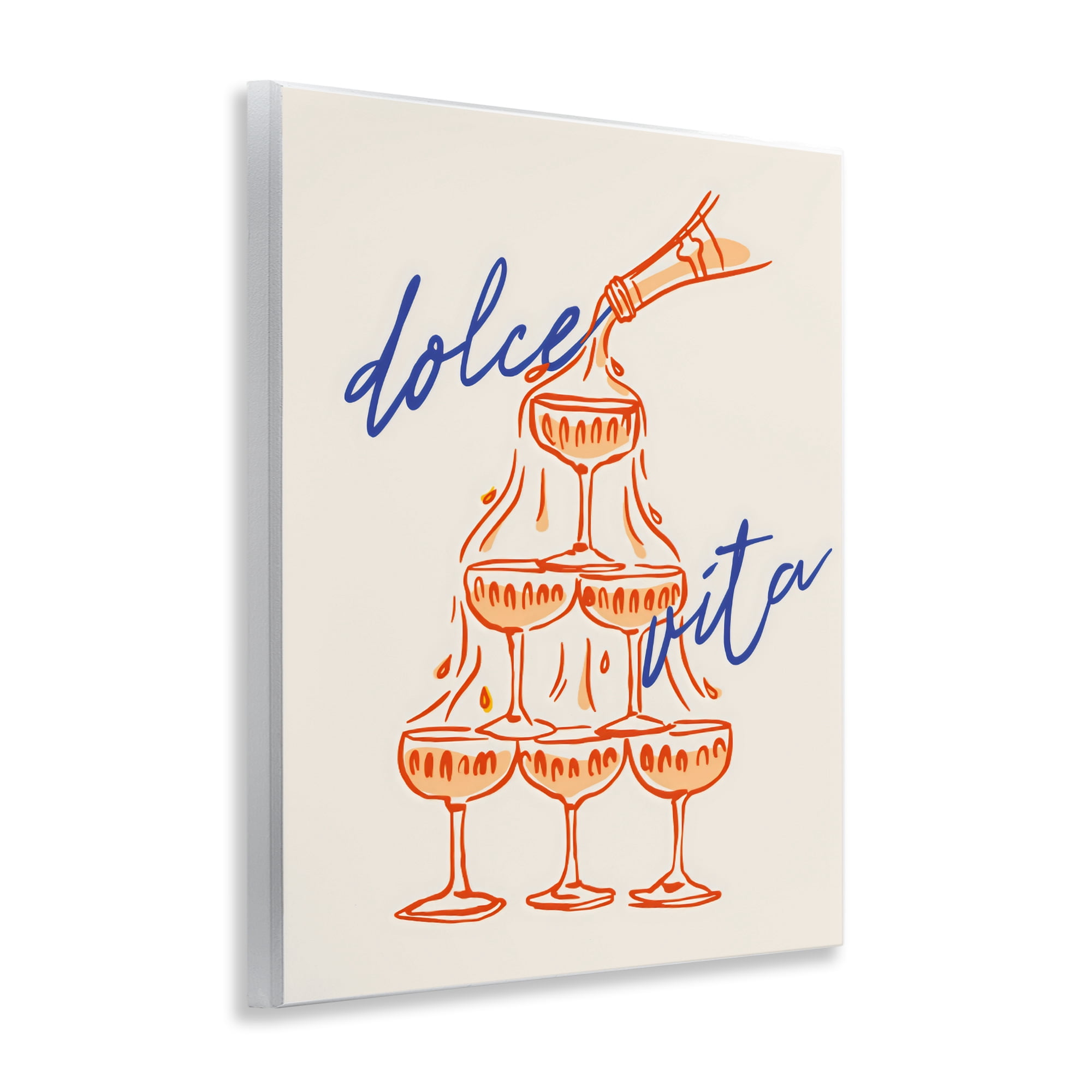 Stupell Industries Dolce Vita Champagne Tower Wall Plaque Art, design by The Prints Vibe