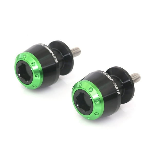 MC MOTOPARTS ATOM Vert Bobines de Bras Oscillant CNC 10MM Compatibles avec Vulcan 650 S 15-19 2020 Ninja 300R 250R ZX-10R 04-10