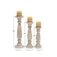 thumbnail image 5 of DecMode 3 Candle White Mango Wood Candle Holder, Set of 3, 5 of 10