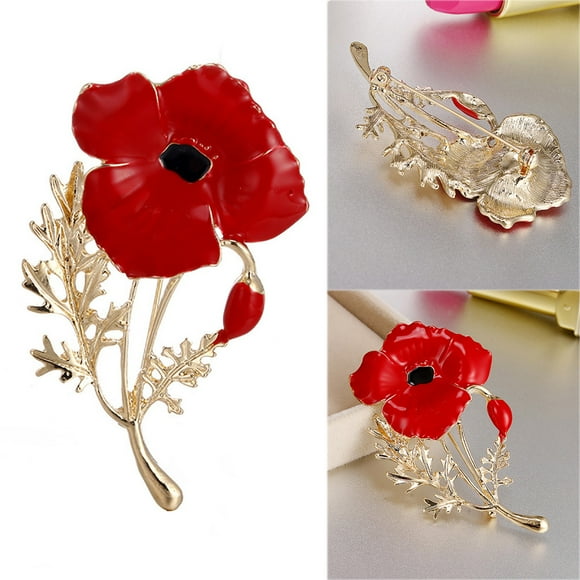 TopLLC Brooches Women Boutonniere Mother Day Carnation Red Drip Brooch Puppy brooch