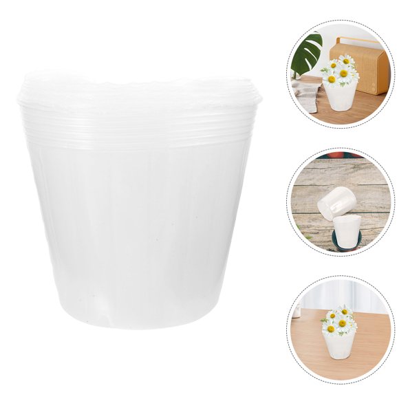 OULII 10Ud Inserto Protector Maceta Transparente Plástico Para Plantas Y Jardinera Exterior Duradero