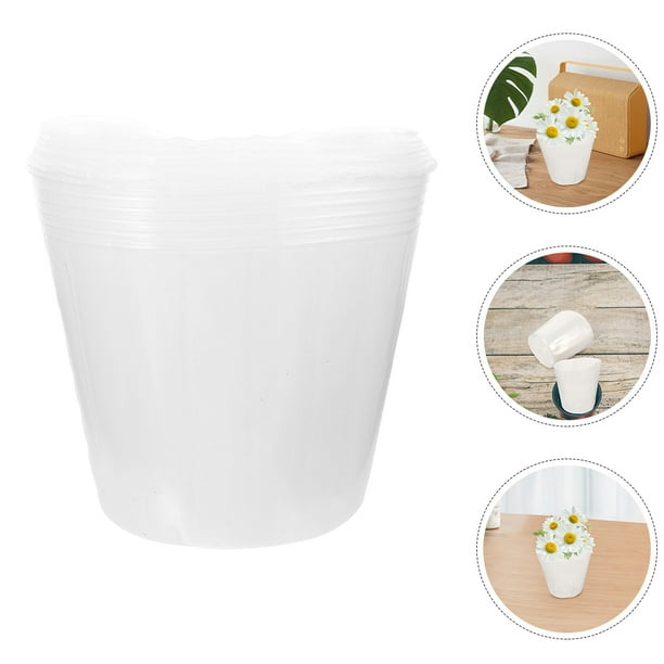 OULII 10Ud Inserto Protector Maceta Transparente Plástico Para Plantas Y Jardinera Exterior Duradero