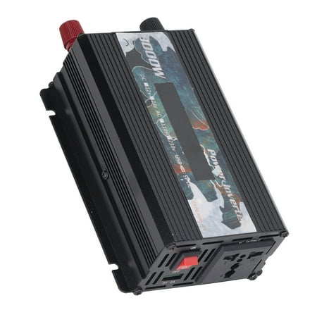 M Buder 3000W Peak 500W Continuous Modified Sine Wave Car Power Inverter DC 12V to AC 220V Converter with LCD Display, 2.0A USB Port & Cooling Fan, Black