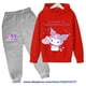 thumbnail image 3 of Hello Kitty Casual divertido chándal niños Kuromi Sudadera con capucha conjunto niños sudaderas con capucha pantalones largos 2 piezas conjuntos niños suéter ropa, 3 of 5