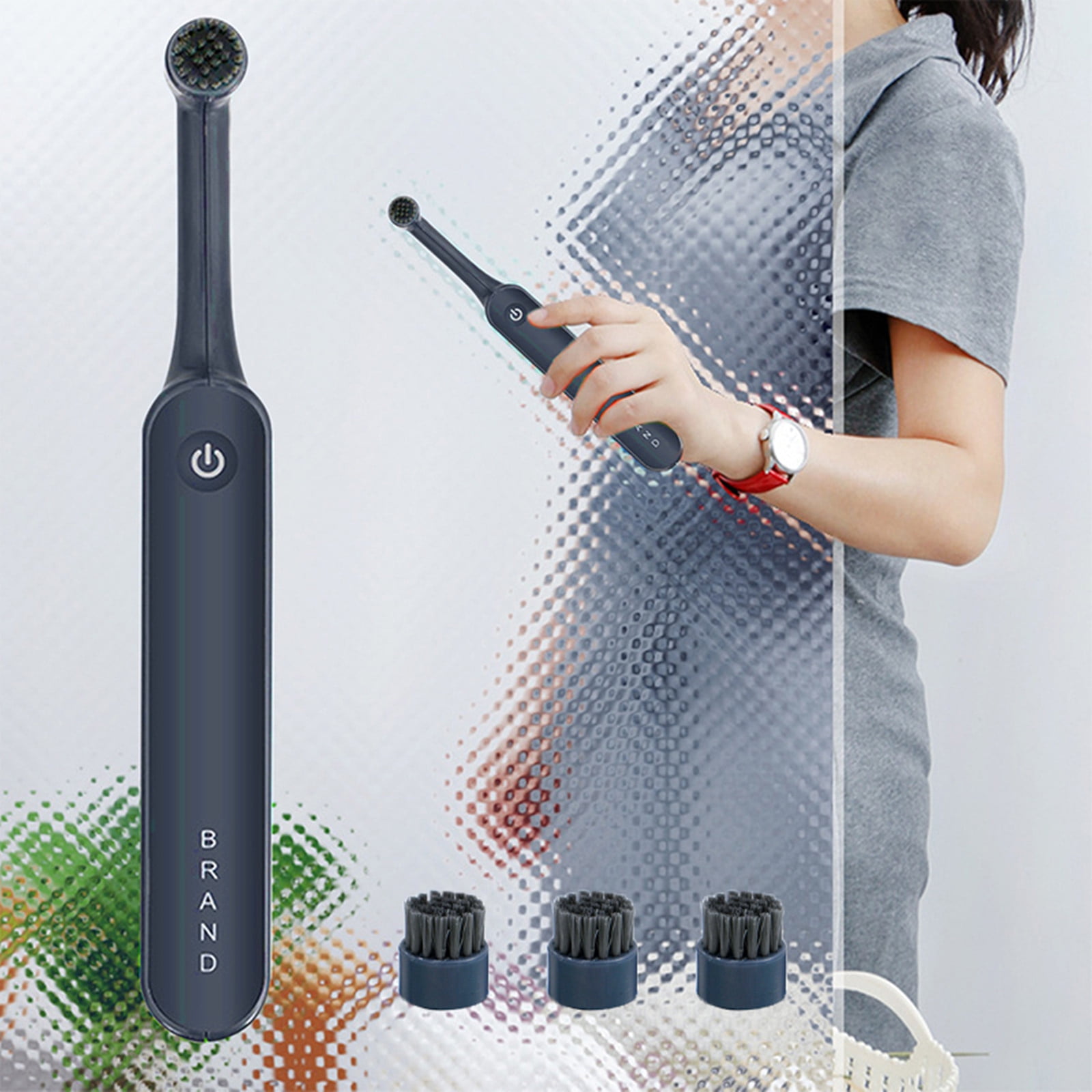 RnemiTeamo Electric Rotating Toothbrush With 4 Brush Heads For Adults