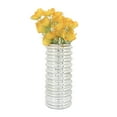 thumbnail image 2 of Modern Ribbed Glass Vase - Elegant Metallic Decorative Centerpiece for Home, Office, Bedroom & Living Room - Stylish Flower Holder for Floral Arrangements & Table Decor - 14" Gold, 2 of 9