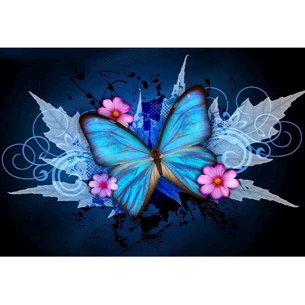 Kit Pintura Diamantes 5D Mariposa - Lienzo 30x40 Cm, Diamantes Redondos, Manualidad Para Adultos Y Niños