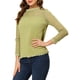 thumbnail image 4 of INSPIRAR CHIC Blusas Casuales de Cuello Redondo para Mujeres con Encaje Floral de Manga Larga, Tops de Chifón M Verde Guisante, 4 of 6
