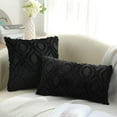 thumbnail image 7 of decorUhome Pack of 2 Throw Pillow Covers 22x22, Soft Plush Faux Wool Couch Pillow Covers, Black (Pillow Cover Only, No Inserts Included), 7 of 7