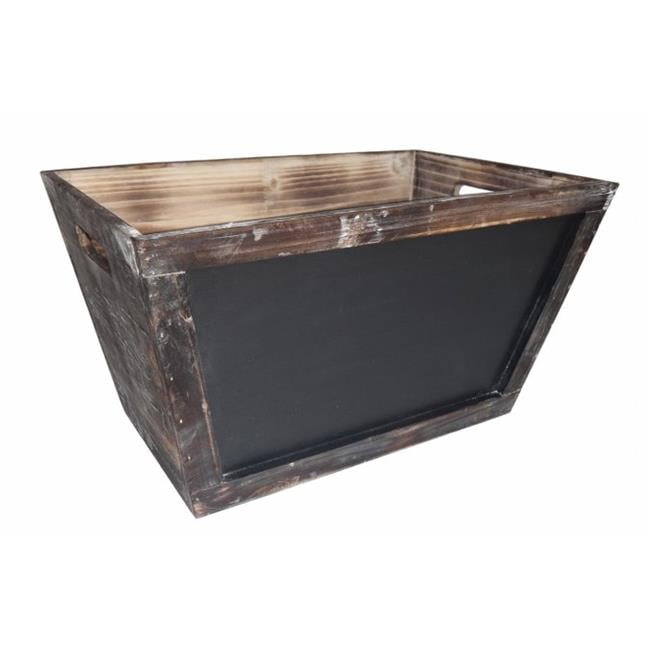 Cheung's Since Large Wooden Storage bin with Chalkboard Front