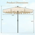 thumbnail image 4 of WYDK 9Ft Patio Umbrella with Crank, 2-Tier Outdoor Umbrella with Push Button Tilt, Sun-Protective Canopy, 8 Ribs, Scalloped Patio Umbrella for Outdoor Beach Deck Pool Table (Beige), 4 of 18