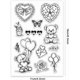 thumbnail image 2 of Sello transparente de oso dulce, sello de silicona con forma de corazón, sello de goma transparente con forma de globo y flor., 2 of 7