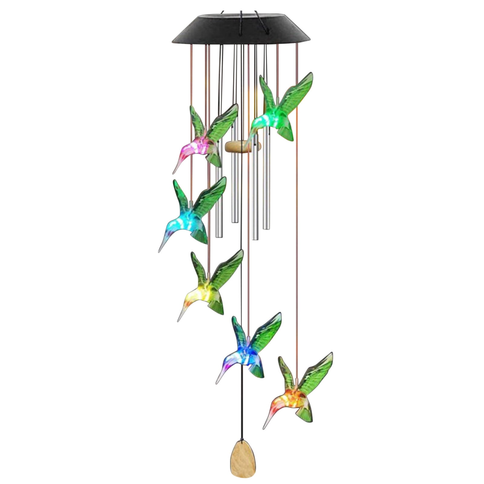 Tikeitoo Birthday Gifts for Women Mom Grandma, Solar Hummingbird Wind Chimes for Outside Garden, Solar Lights Outdoor Waterproof Mobile Decoration for Patio Yard