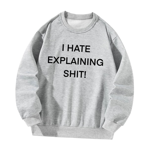 Sudadera para mujer, con estampado de letras, ropa de camisa, camisetas de manga larga, sudadera con cuello redondo para viajes y desplazamientos , M M